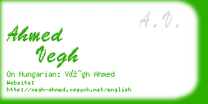 ahmed vegh business card